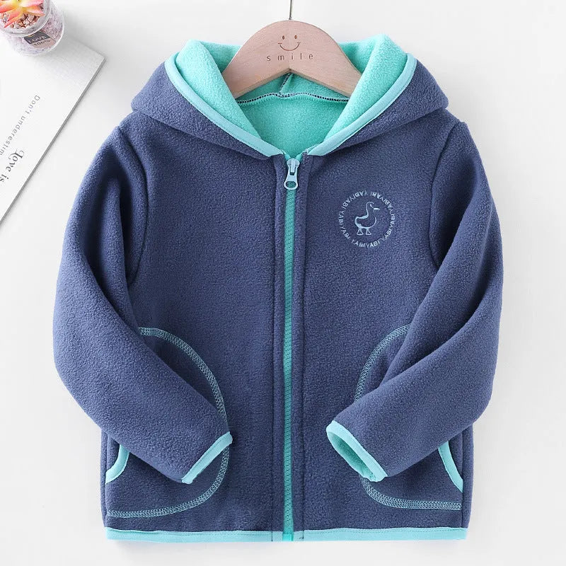 Conjunto de ropa para niños Cárdigan polar con capucha