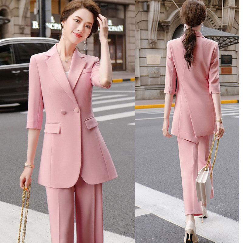 Women's Mid-length Three-quarter Sleeve Blazer Suit