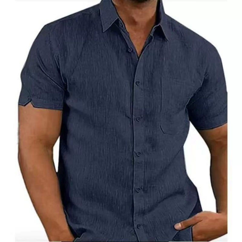 Camisas sólidas de verano de manga corta para hombres Camisetas sueltas casuales