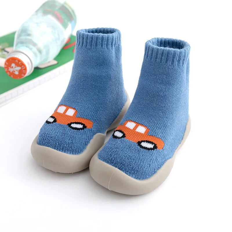 Calcetines y zapatos de piso para bebé Terry grueso y cálido