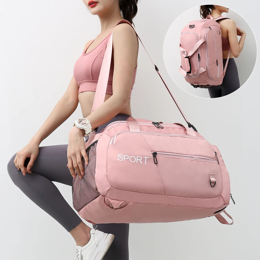 Bolsas de equipaje para mujer, bolso Oxford para hombre, bolso de hombro para gimnasio, mochila deportiva impermeable de viaje con compartimento para zapatos