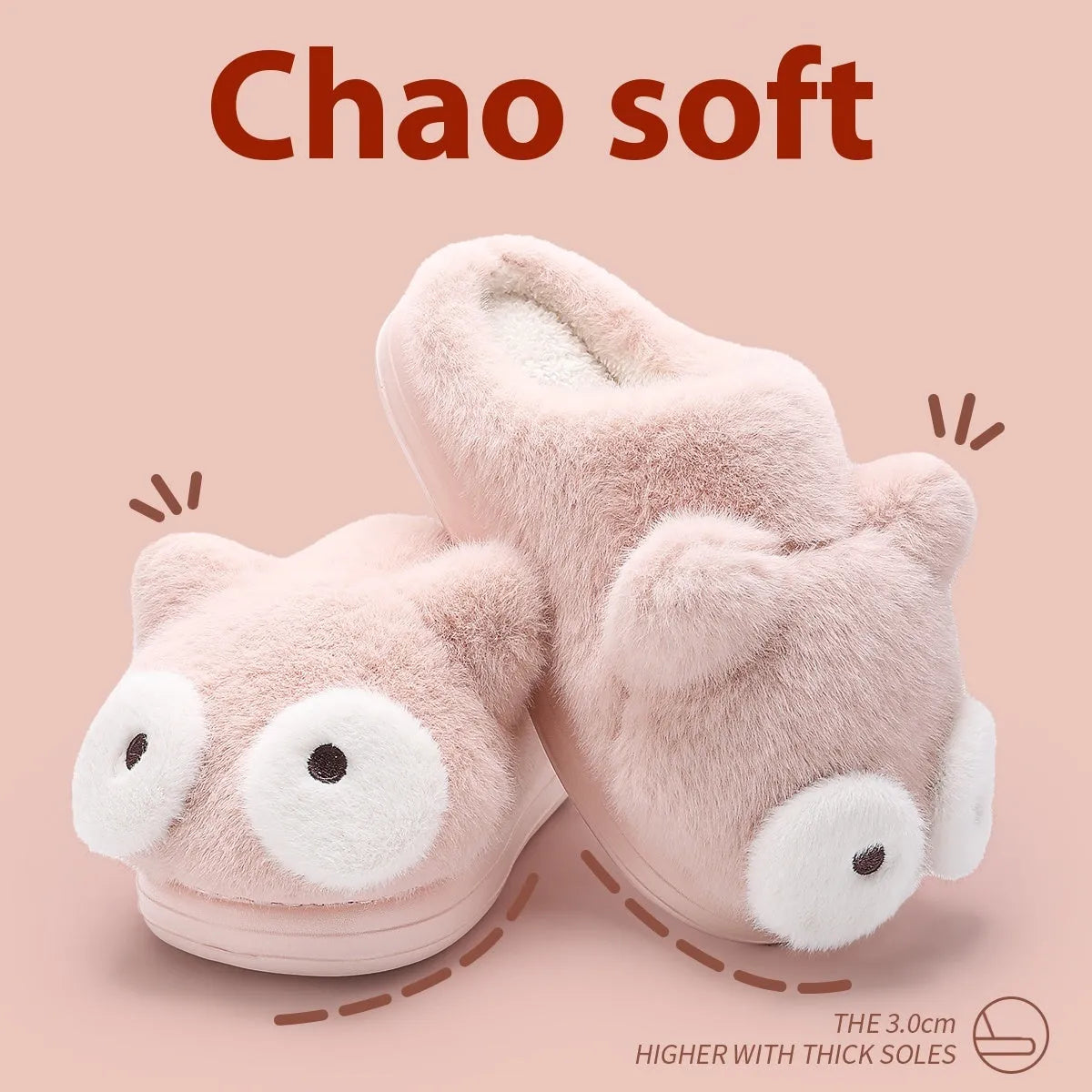 Pantuflas cálidas con suela gruesa y antideslizante para uso doméstico.