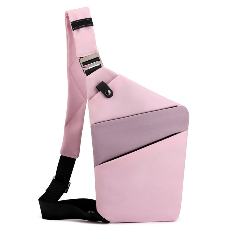 Bolsos de lona en el pecho para hombres y mujeres en un hombro