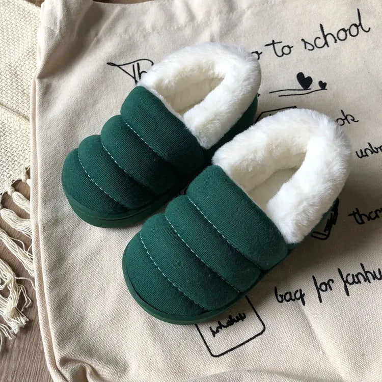 Zapatillas de algodón para niños de color caramelo, zapatos caseros interiores y exteriores, niños y niñas