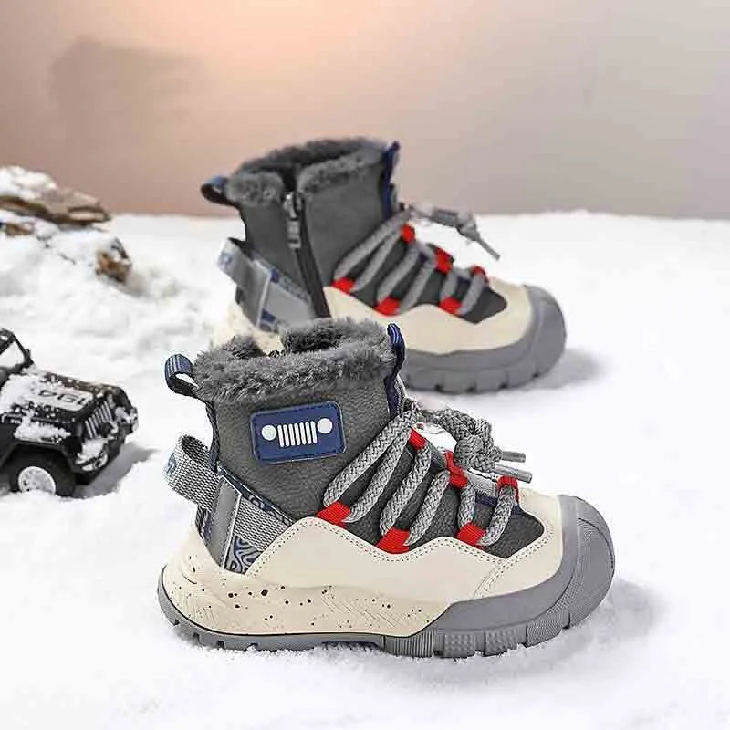 Zapatilla para niños impermeable para la nieve con forro polar