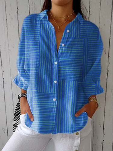 New Women's Long Sleeved Shirt For Summer Fashion, 3D Printed Shirt With Floral Pattern