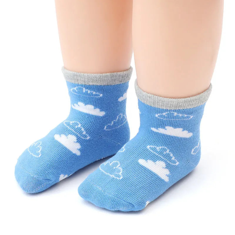 Calcetines antideslizantes para interiores para niños, calcetines antideslizantes para el suelo con dibujos animados