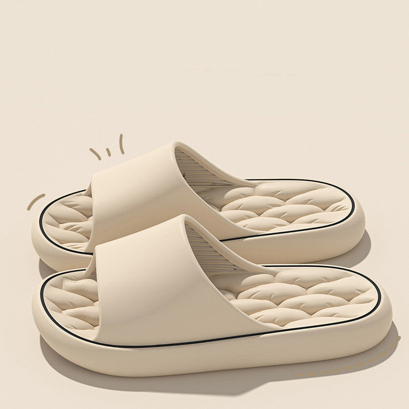 Zapatillas de baño de diseño antideslizante para hombre y mujer, zapatos de casa con suela gruesa de verano para el hogar, para dormitorio