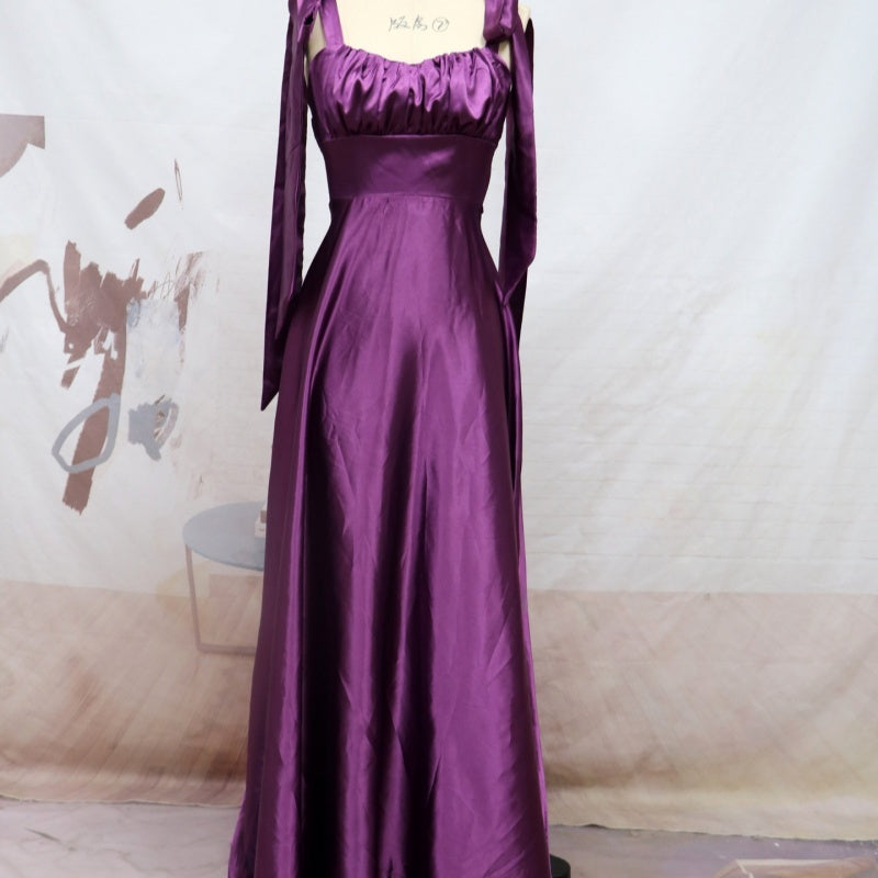Vestido de noche de dama de honor sin mangas de moda para mujer