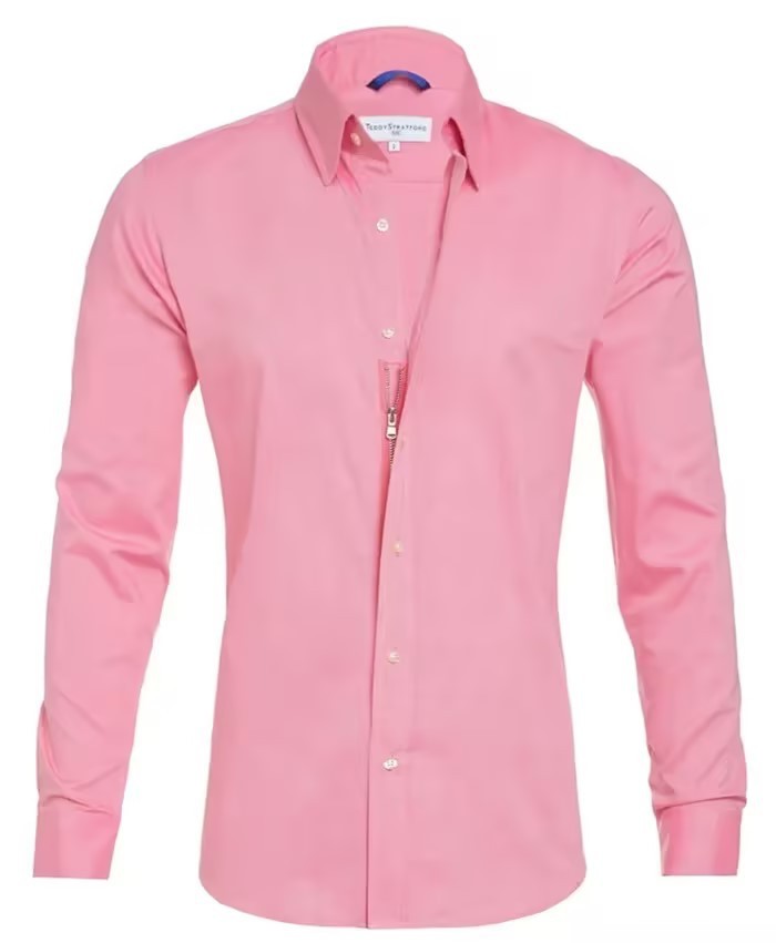 Camisa de manga larga con cremallera y tops con solapa de moda con diseño de botones para ropa de hombre
