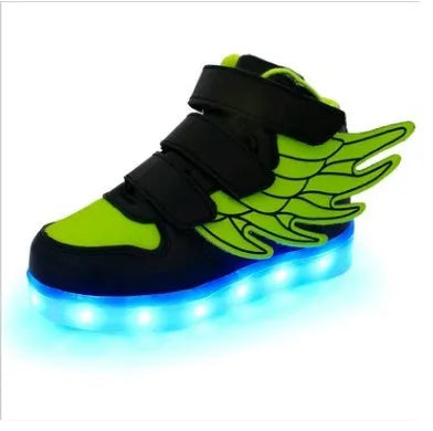 Zapatos para niños Zapatos de luz LED alas para niños zapatos ligeros carga usb zapatos luminosos coloridos zapatos ligeros casuales