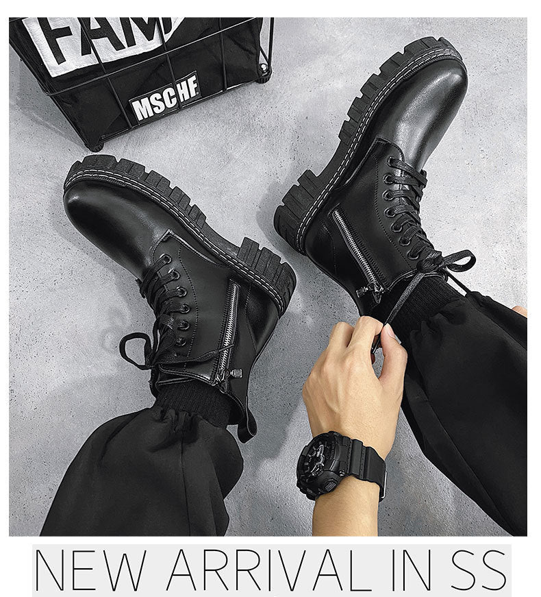 Botas Martin con cremallera lateral estilo británico para hombre