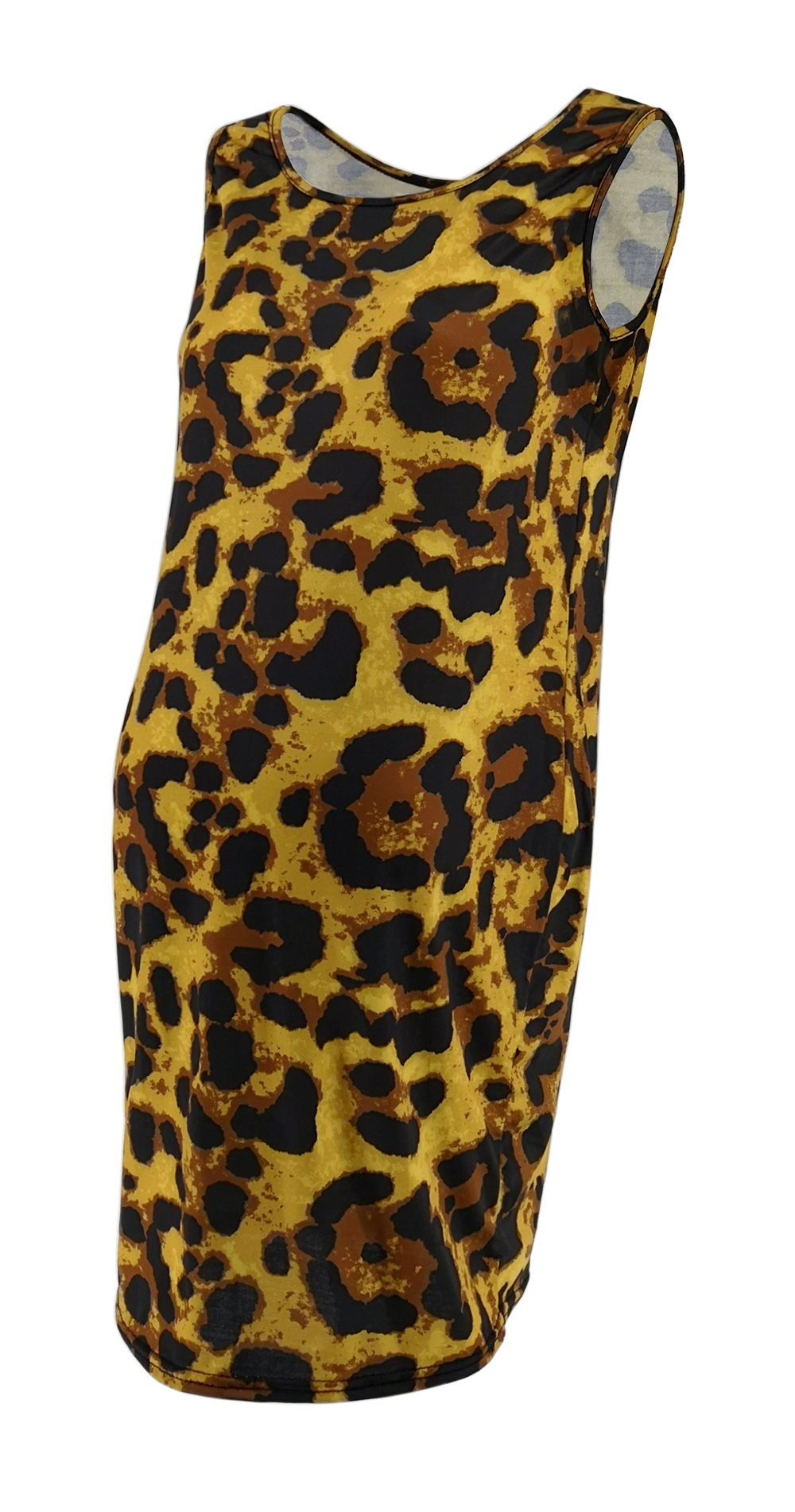 Vestido De Leopardo Verano Sin Mangas Mujeres Embarazadas