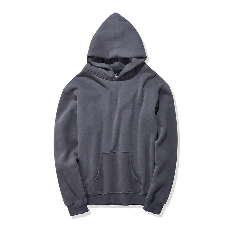 Suéter masculino y masculino otoño nuevo color más terciopelo oversize fuera del hombro Sudadera con capucha para hombre marea