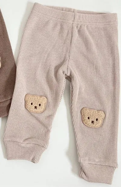 Pantalones de oso gofre Pantalones de bebé Pantalones Harem de excursión linda
