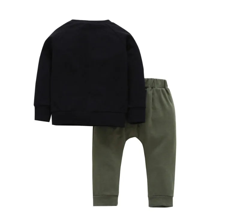 Primavera y verano nuevos ins trajes para niños letras bebé masculino en el traje para niños modelos de explosión de Amazon