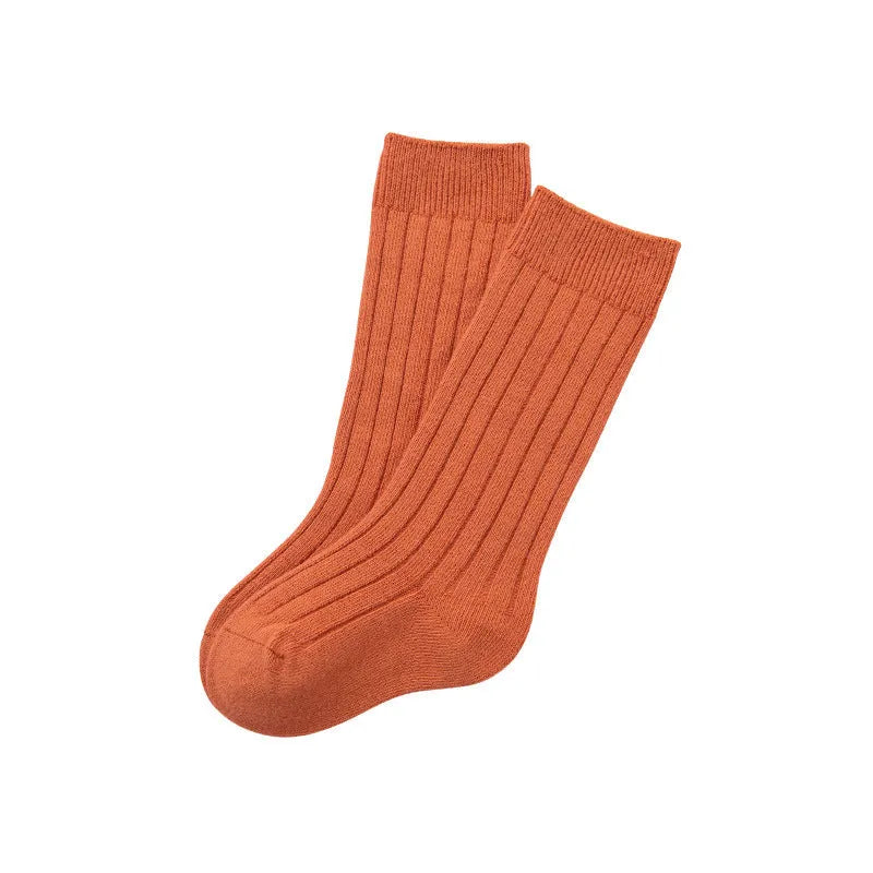 Calcetines hasta la rodilla para bebé con doble aguja