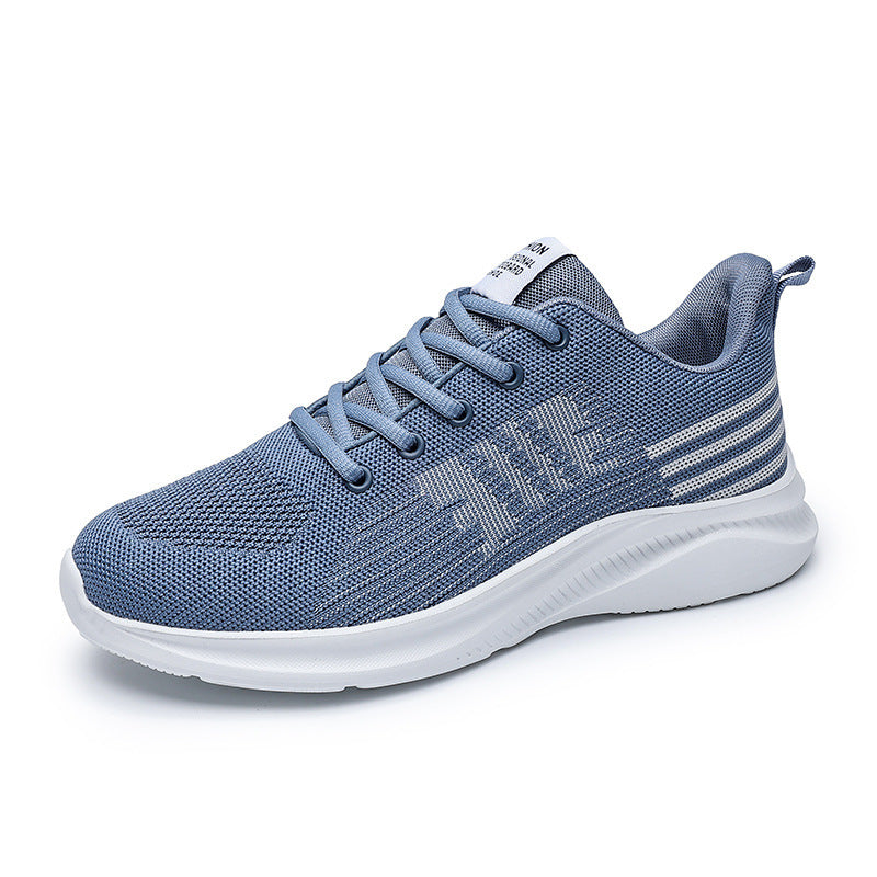 Zapatos casuales transpirables tejidos voladores de malla todo fósforo de moda para hombres