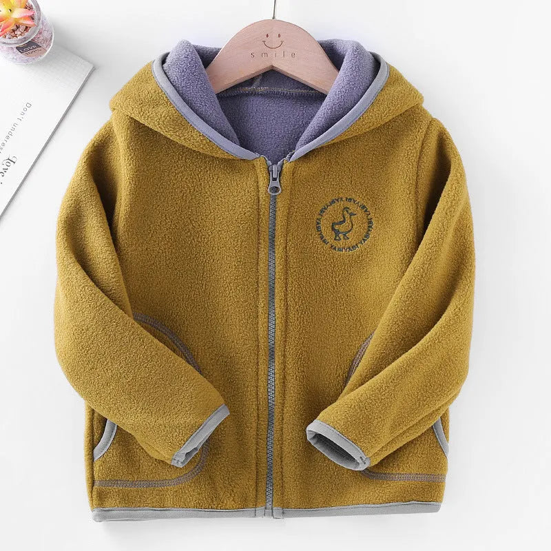 Conjunto de ropa para niños Cárdigan polar con capucha