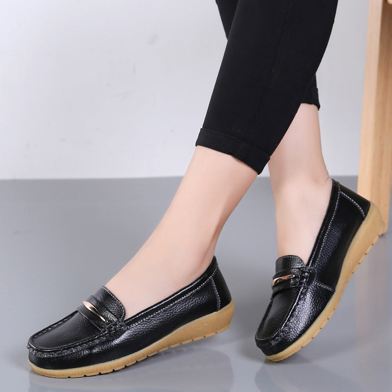 Two-layer Cowhide Middle-aged And Elderly Mothers Shoes