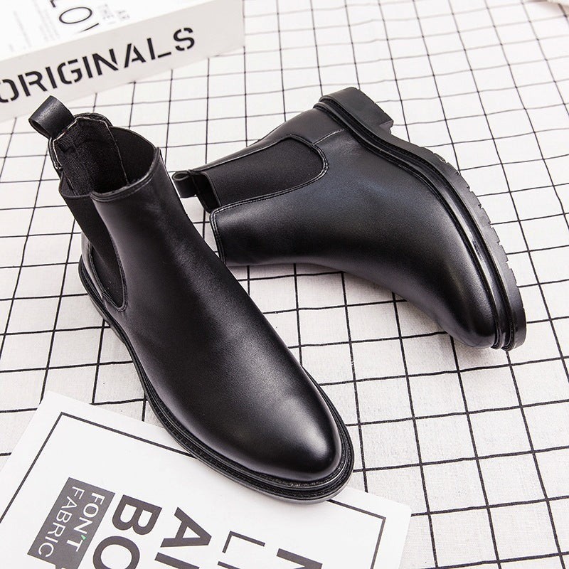 Moda para hombre Vestidos de fiesta de boda Botas de invierno de algodón cálido Cuero de vaca