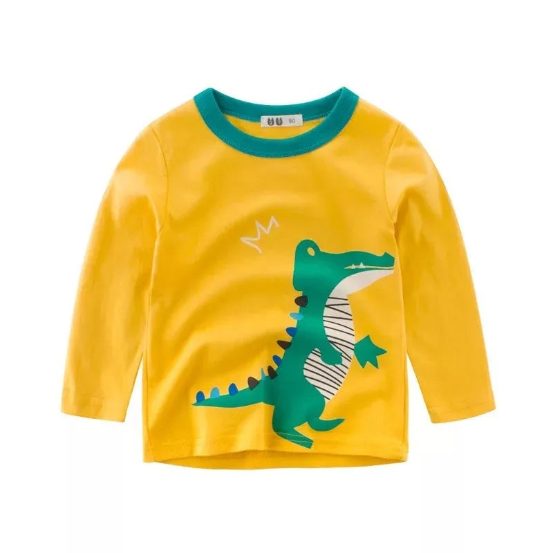 Ropa para niños, camisa de fondo para niños de otoño, ropa coreana para bebés, camiseta de manga larga para niños