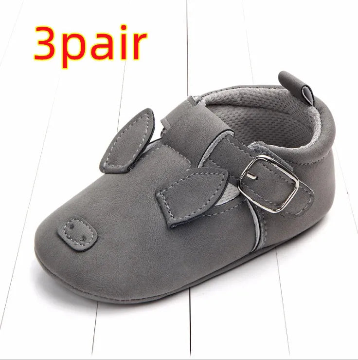 Primavera y otoño zapatos de bebé de animales de dibujos animados de cuero mate antideslizante zapatos de bebé de fondo suave al por mayor 0884