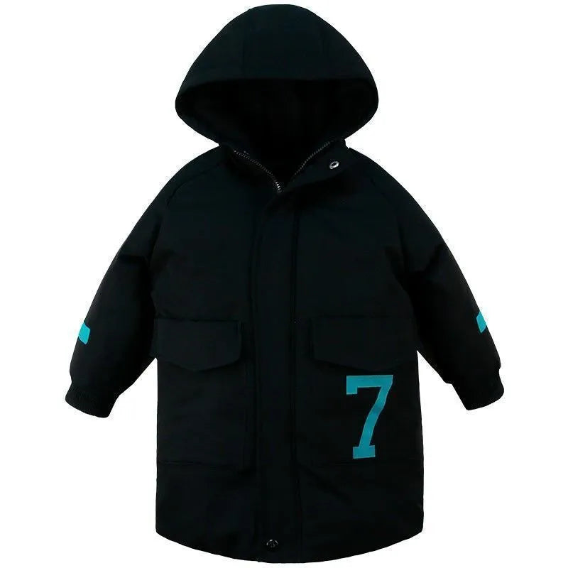 Ropa de invierno Chaqueta acolchada de longitud media para niños grandes