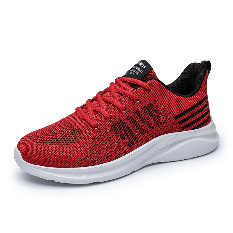 Zapatos casuales transpirables tejidos voladores de malla todo fósforo de moda para hombres