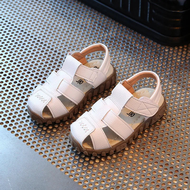 Sandalias para niños, costuras para niños, sandalias sencillas de suela blanda, zapatos de playa para niñas