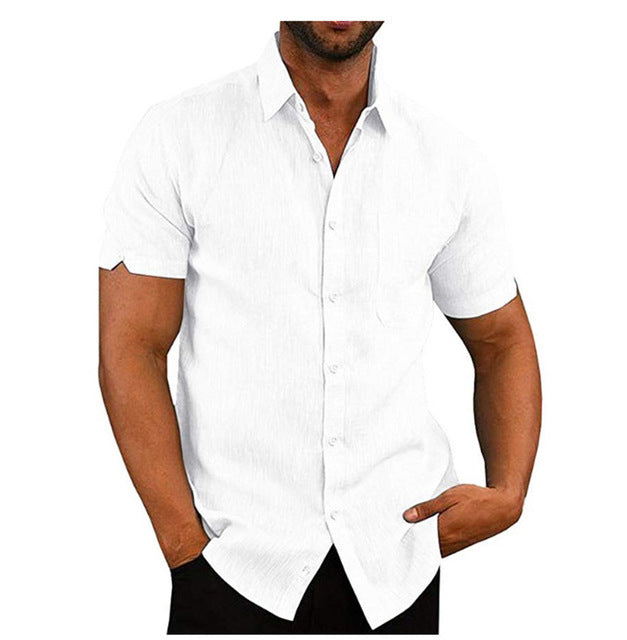 Camisas sólidas de verano de manga corta para hombres Camisetas sueltas casuales