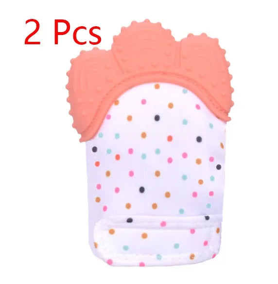 Guantes molares de silicona antimordeduras para dentición de bebé, juguetes con sonido para niños