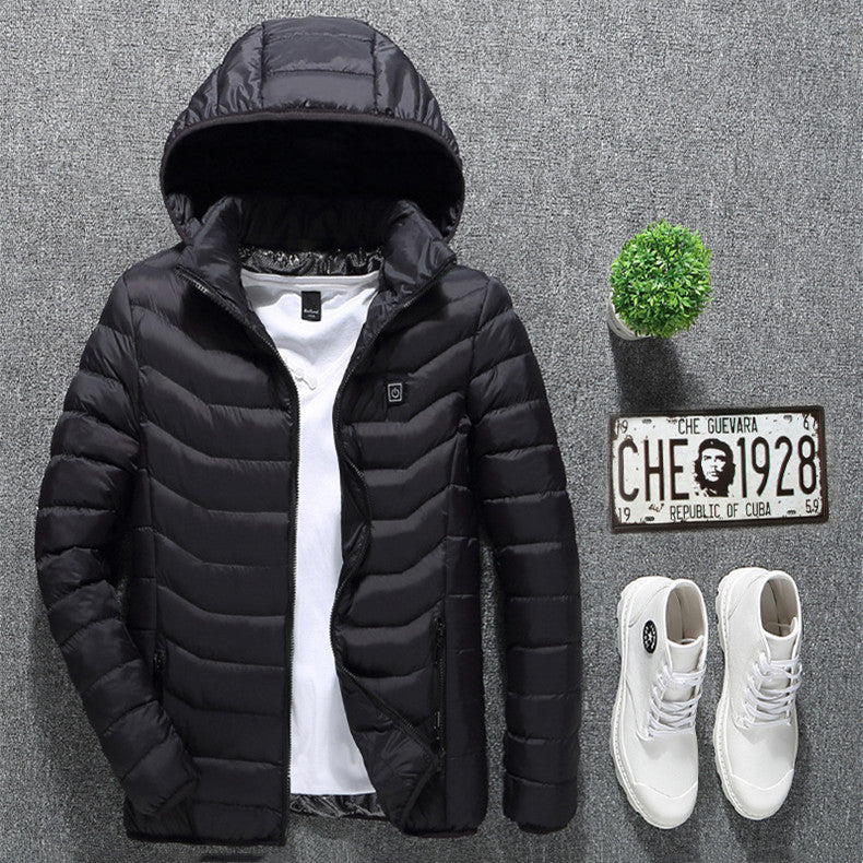 Nueva chaqueta calefactable, abrigo eléctrico USB, abrigo de algodón, ropa térmica, chaleco calefactor, ropa de hombre para invierno