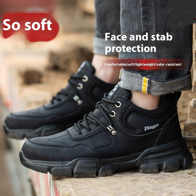 Zapatos de protección laboral para hombres, antigolpes y antiperforantes, cabeza de acero de seguridad para todas las estaciones