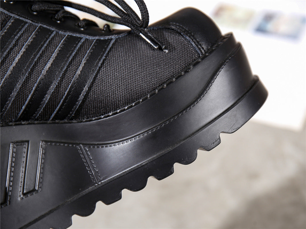 Punk Big Toe Platform Shoes WomenGoth Retro Sponge CakeJK Slope Heel