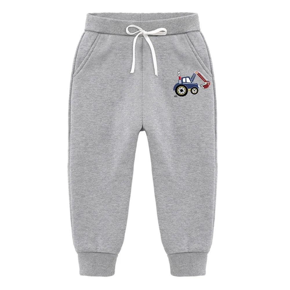Backhoe Bulldozer Silver Fox - Pantalones deportivos de forro polar para niños