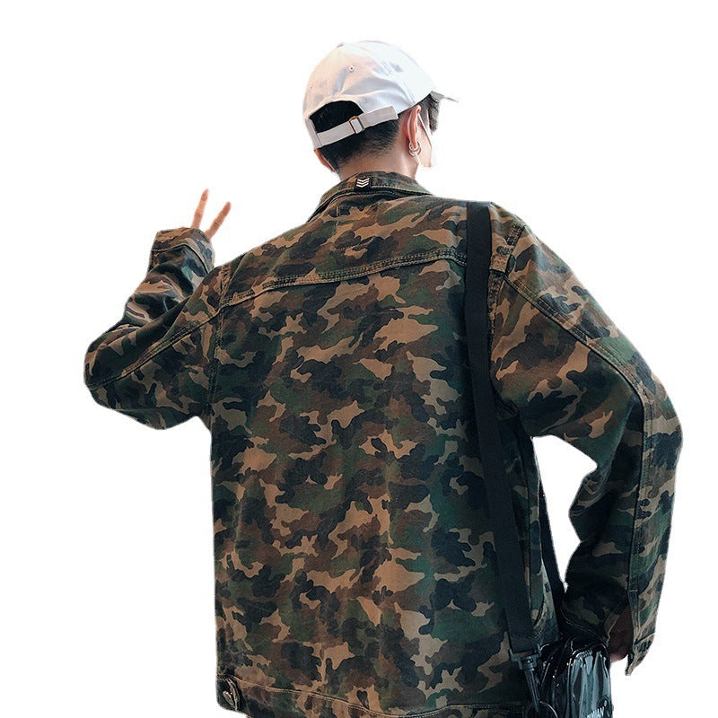Nueva chaqueta vaquera de camuflaje para hombre, abrigo para hombre, chaqueta vaquera masculina, chaqueta y abrigos, diseño de moda, ropa de marca de otoño