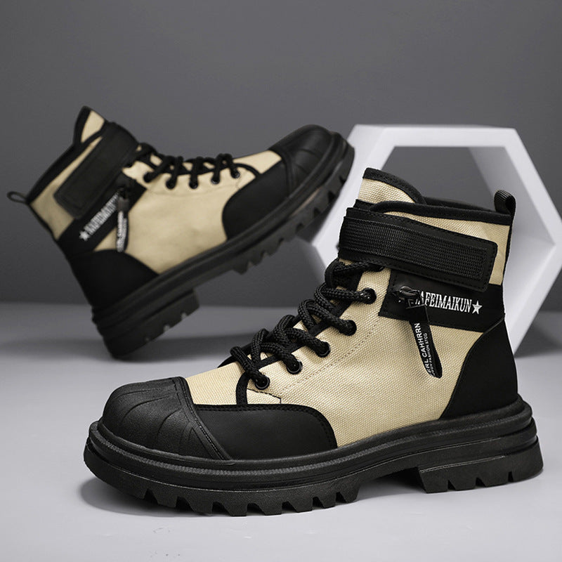 Zapatos de trabajo con punta de concha y parte inferior gruesa Botas para hombre