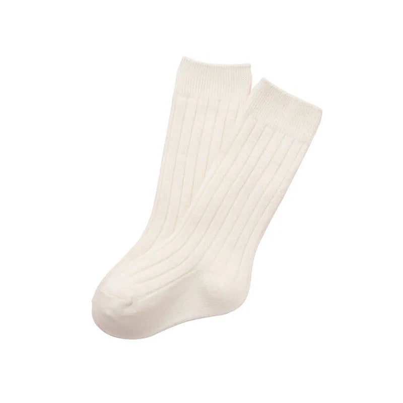 Calcetines hasta la rodilla para bebé con doble aguja