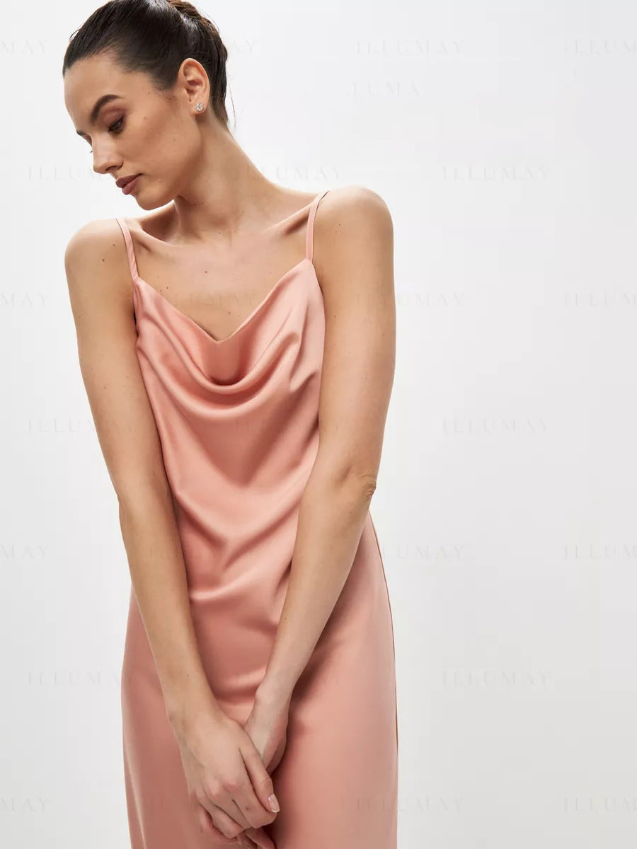 Women's Summer Sleeveless Silk Suspender Dress