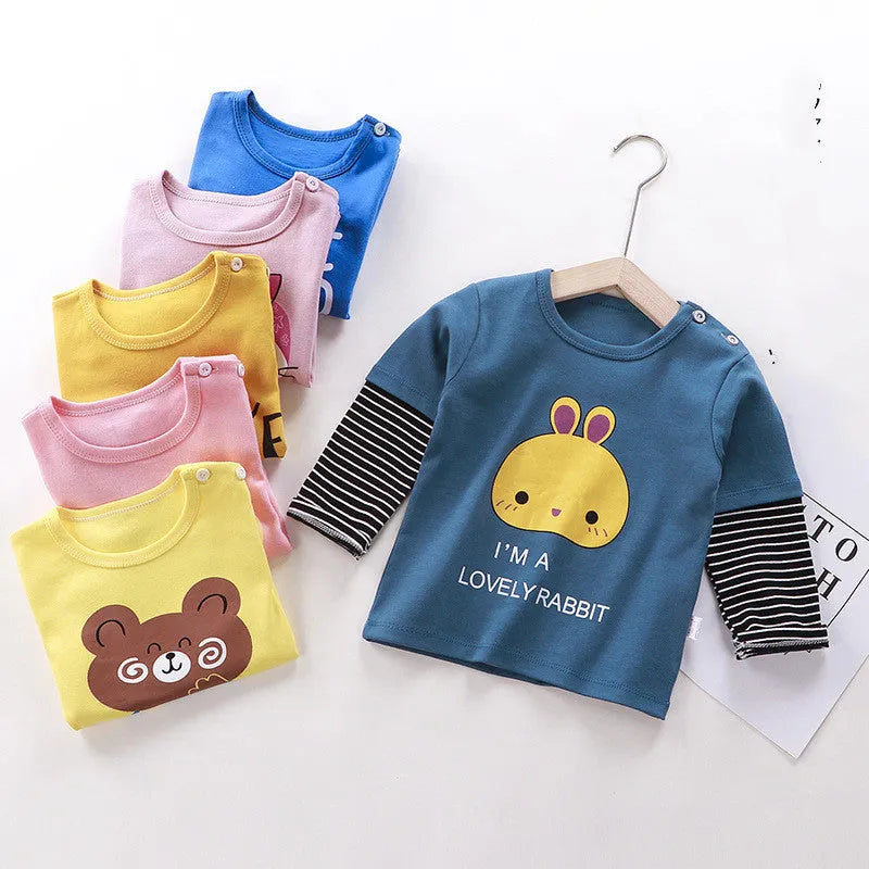 Camiseta de manga larga para niños Top individual de algodón