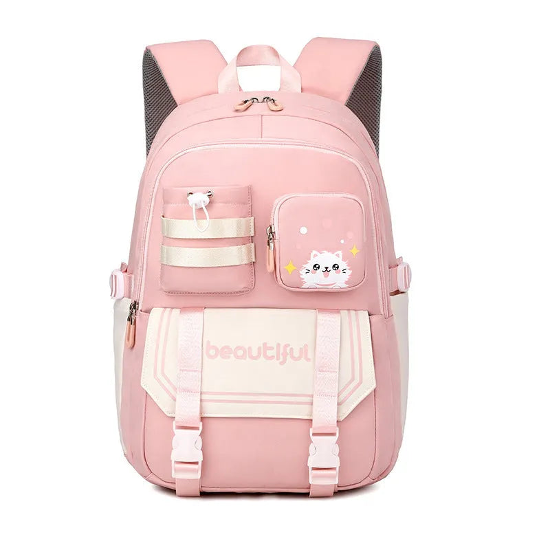 Mochila escolar de gran capacidad para niñas de escuela primaria linda