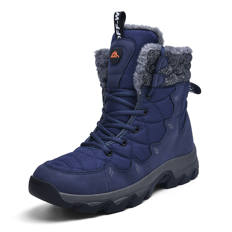 Botas altas con forro polar para uso diario y suela gruesa para hombre
