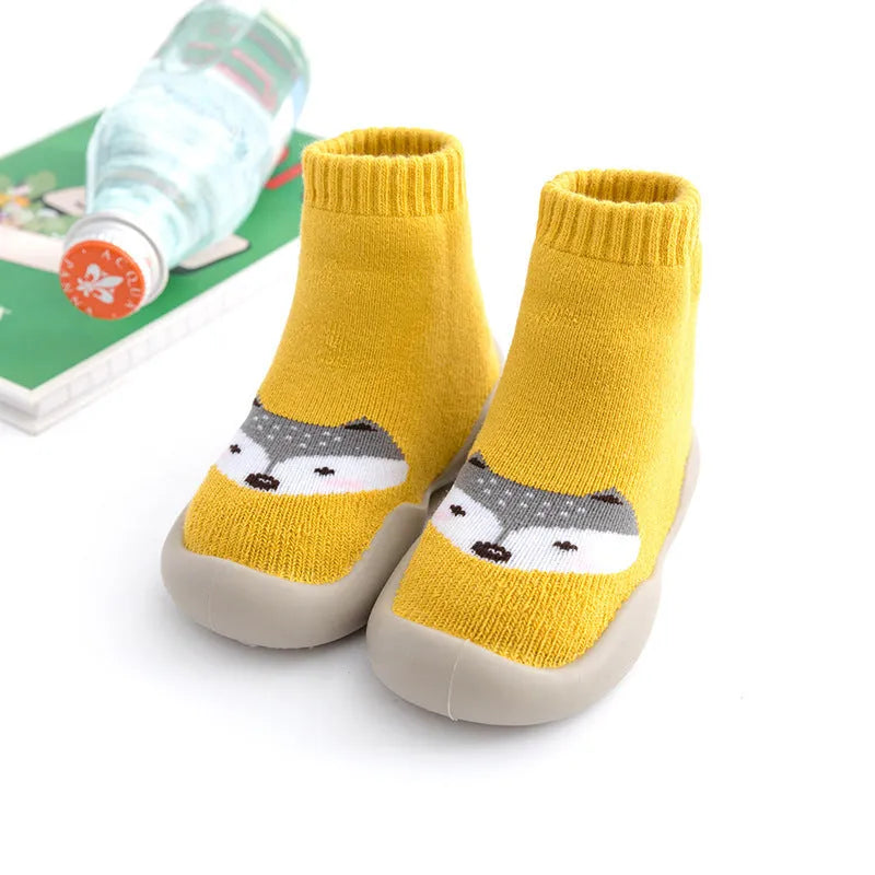 Calcetines y zapatos de piso para bebé Terry grueso y cálido