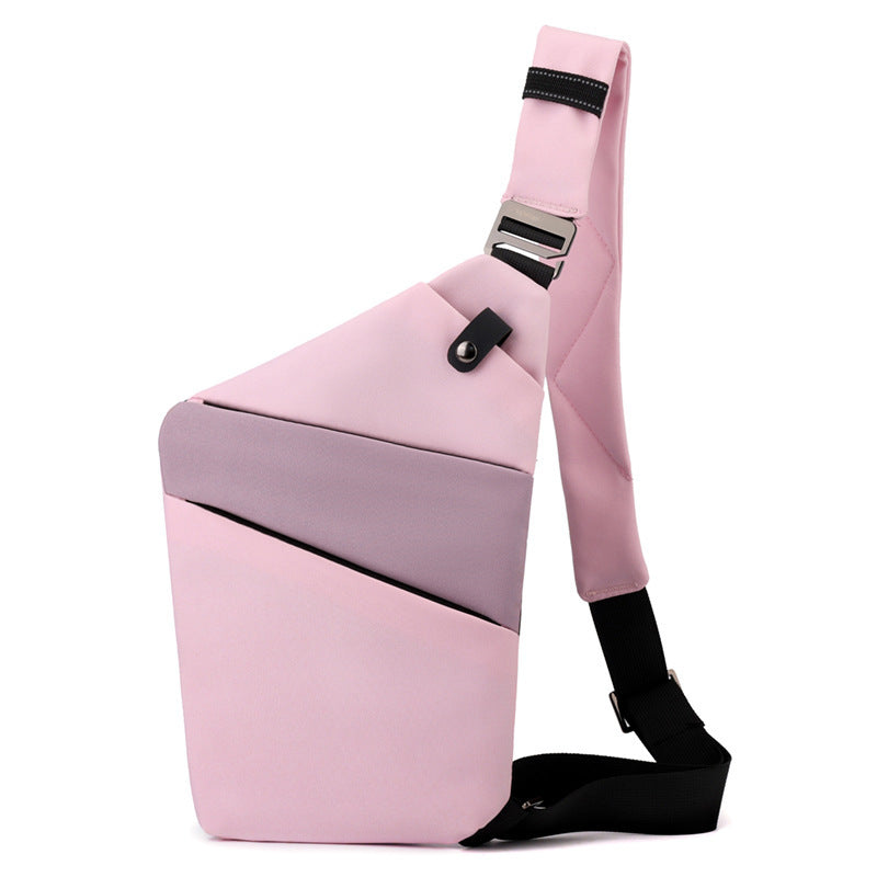 Bolsos de lona en el pecho para hombres y mujeres en un hombro