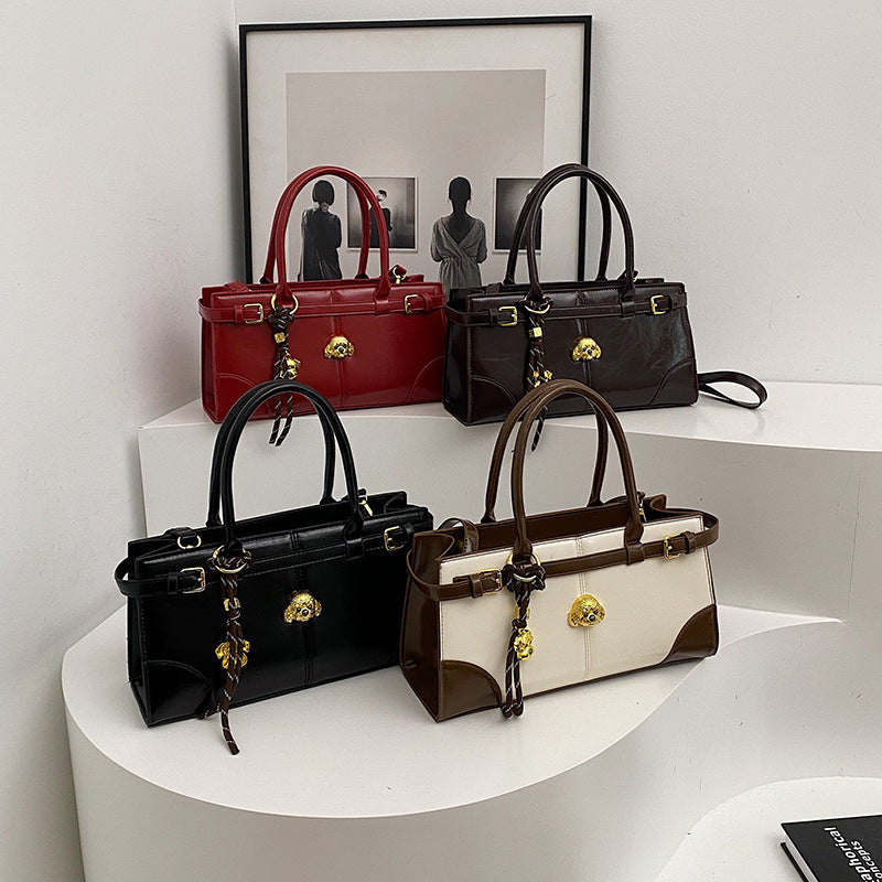 Bolso de hombro con bloques de color de moda para mujer