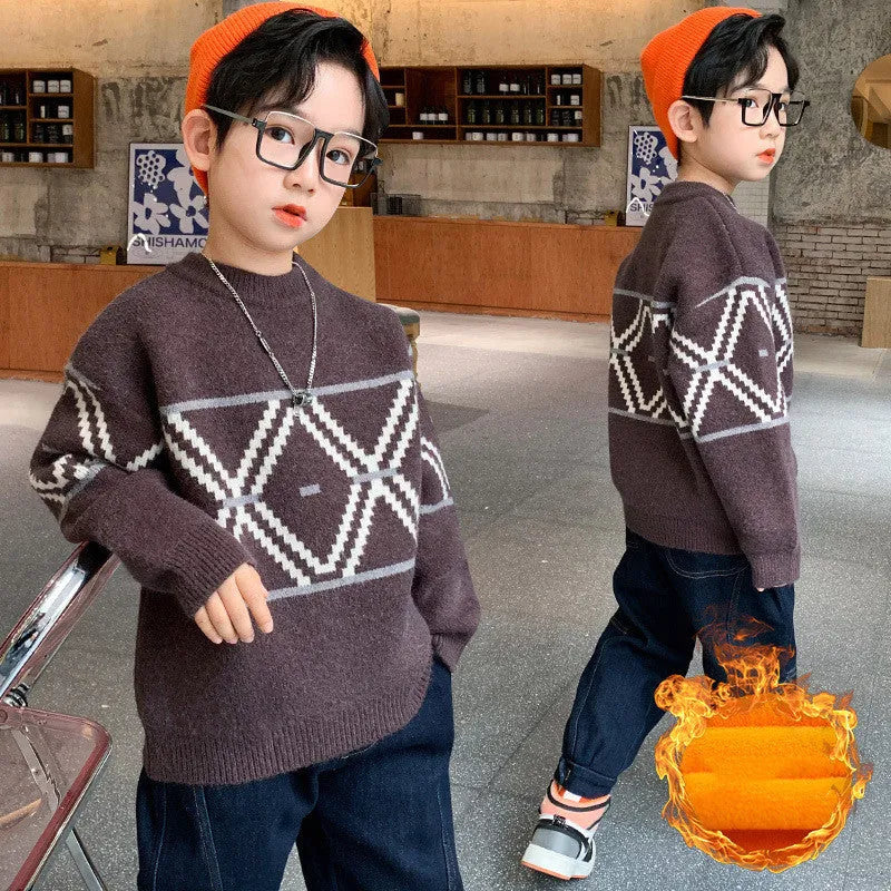 Suéter de lana de visón extranjero de nuevo estilo de invierno para niños