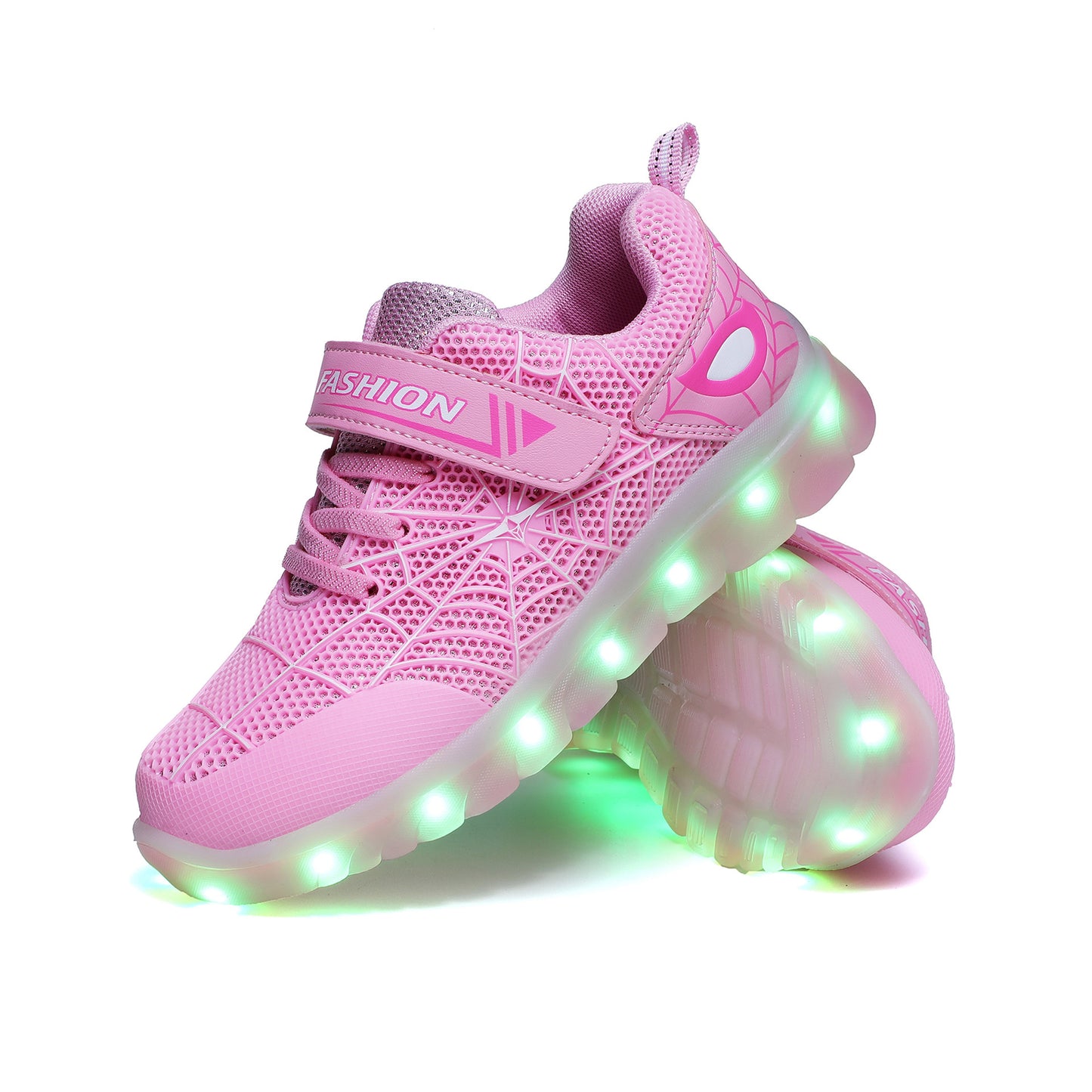Tamaño 26-37 Los niños llevaron el lazo del gancho de los niños de los zapatos que brillaban intensamente con recarga USB