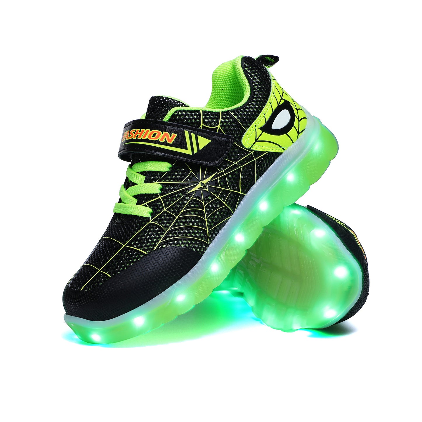 Tamaño 26-37 Los niños llevaron el lazo del gancho de los niños de los zapatos que brillaban intensamente con recarga USB