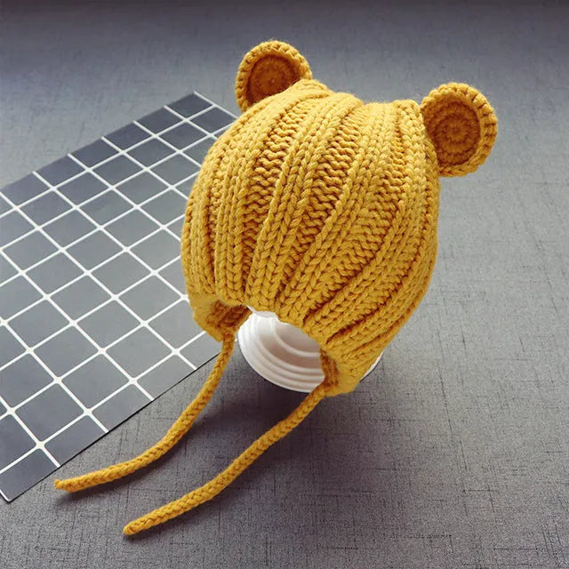 Gorro de lana con protección para los oídos para bebés, versión coreana, 1 gorro para niño, nuevo estilo, 2 gorro para niña